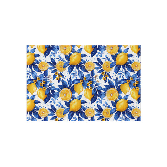 Bright Lemon Pattern Outdoor Rug