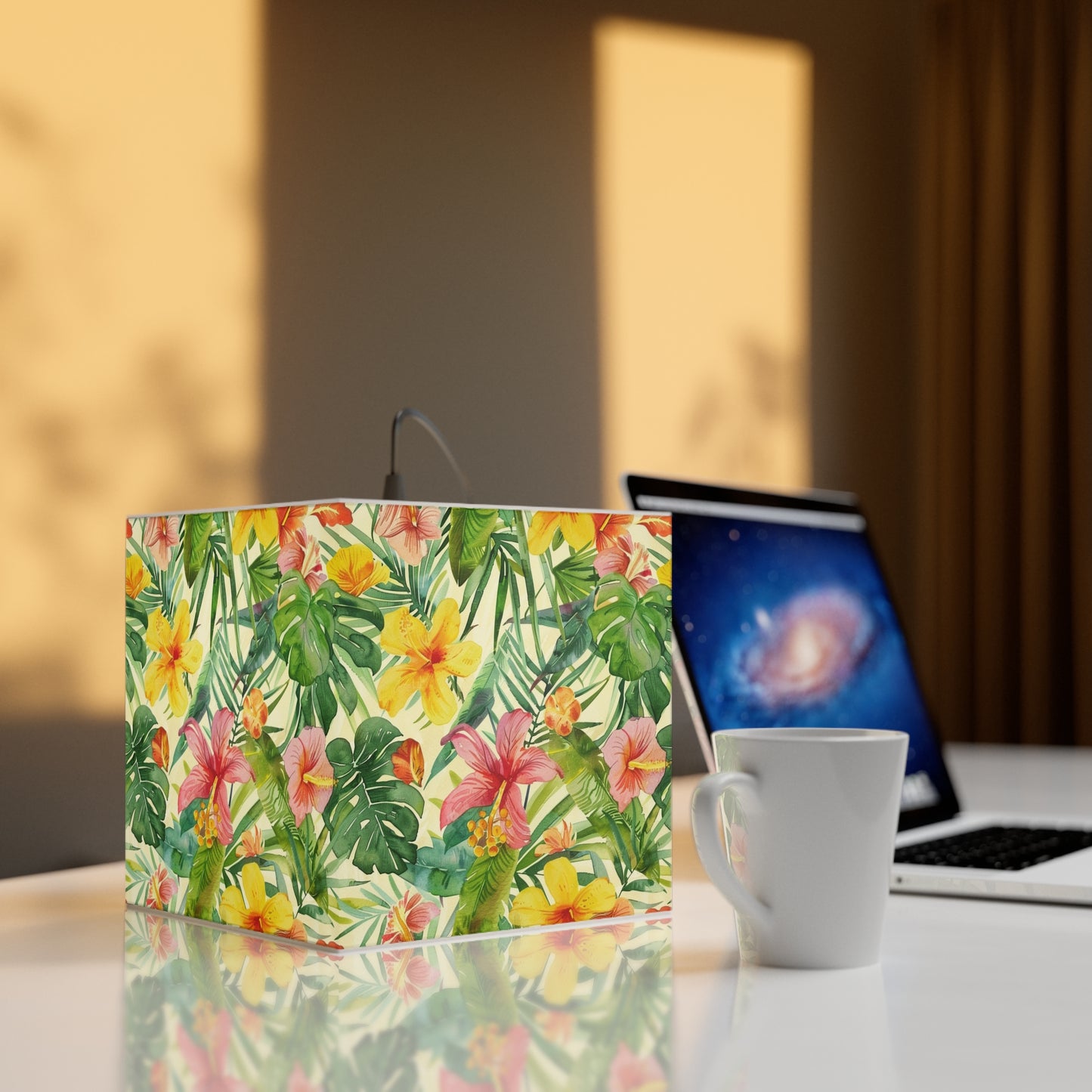 Tropical Floral Light Cube Lamp