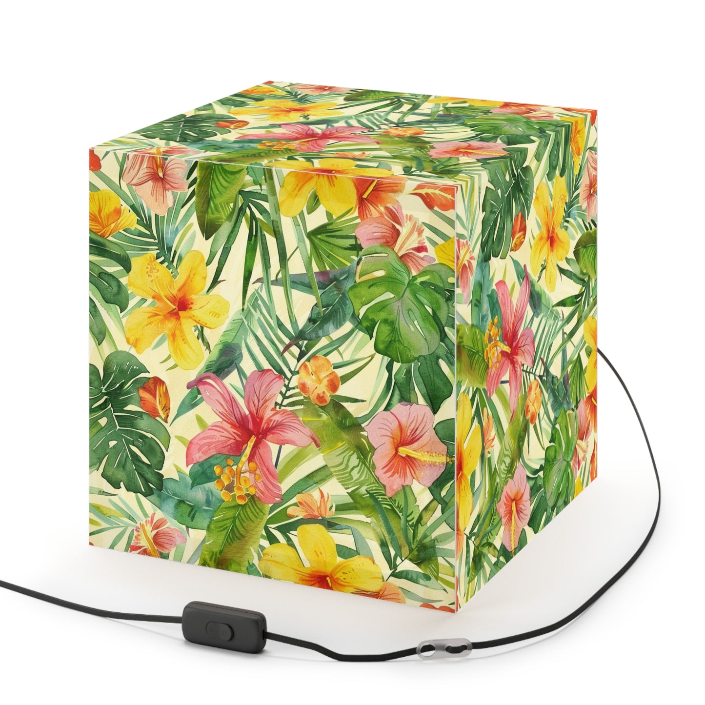 Tropical Floral Light Cube Lamp