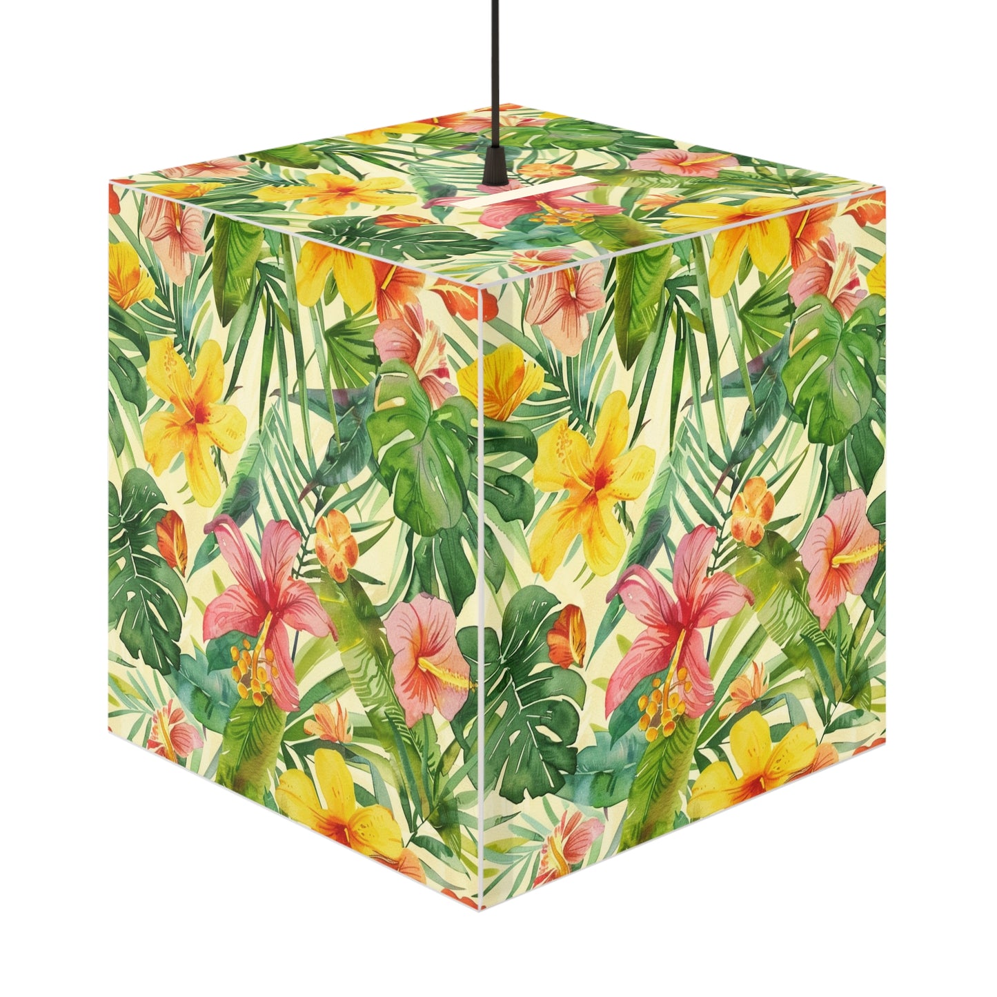 Tropical Floral Light Cube Lamp