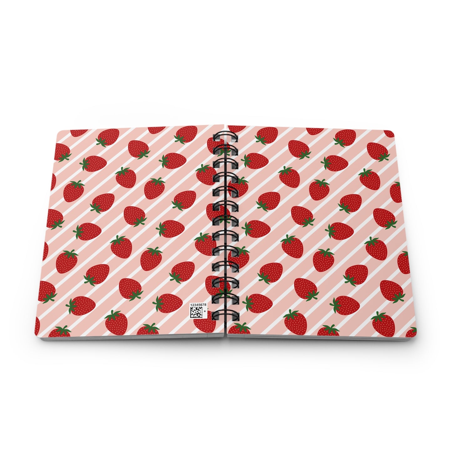 Strawberry Patterned Spiral Bound Journal