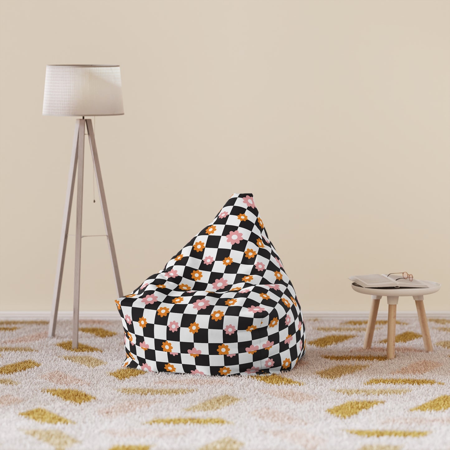 Floral Print Bean Bag Chair Cover