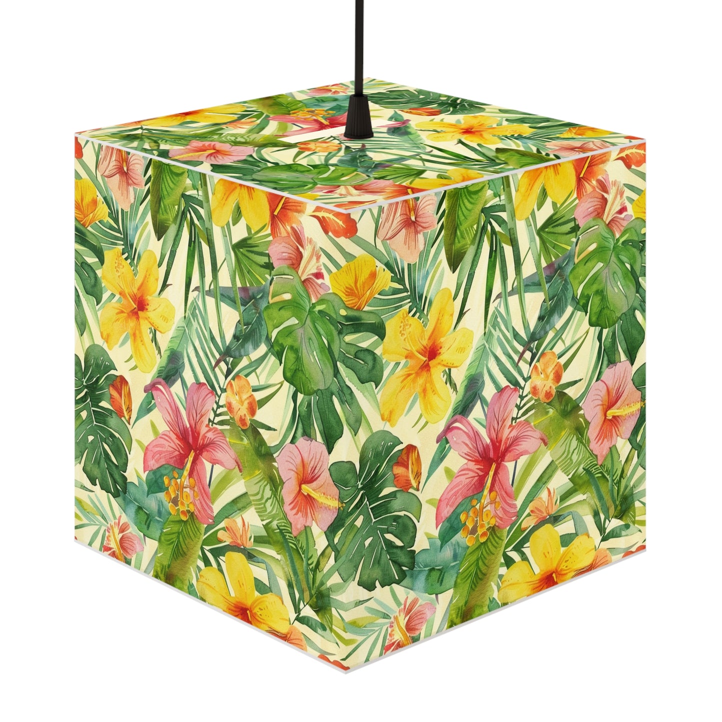 Tropical Floral Light Cube Lamp