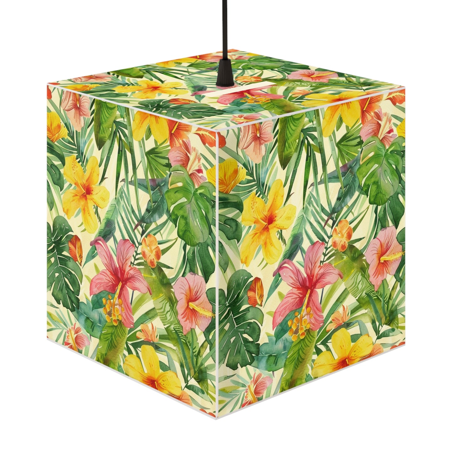 Tropical Floral Light Cube Lamp