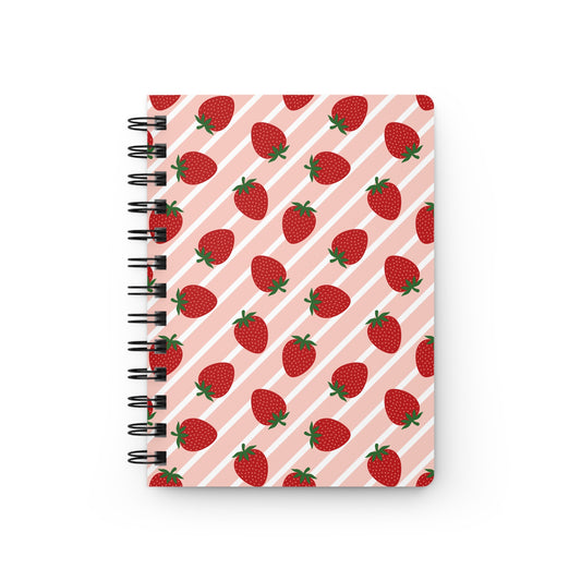 Strawberry Patterned Spiral Bound Journal