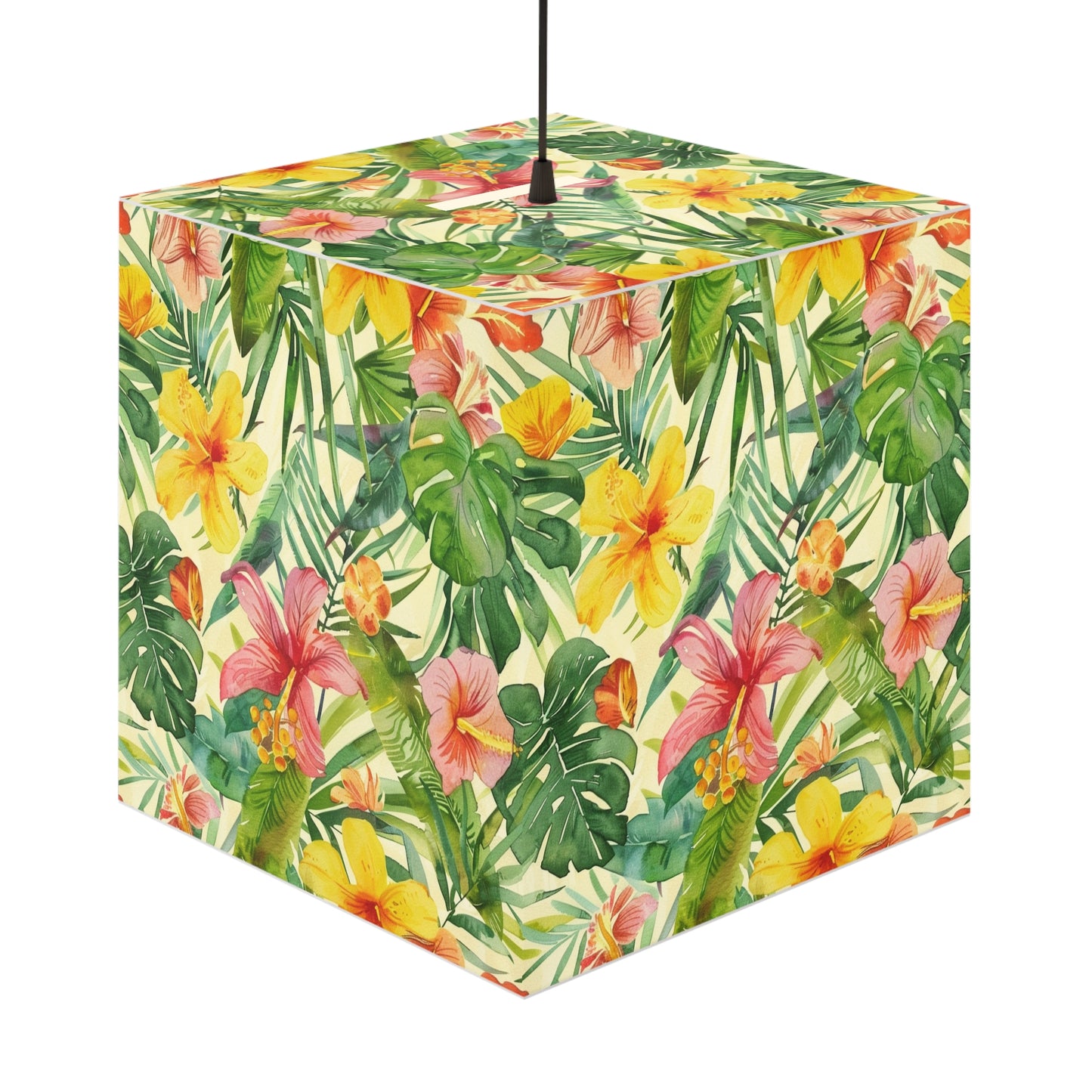 Tropical Floral Light Cube Lamp