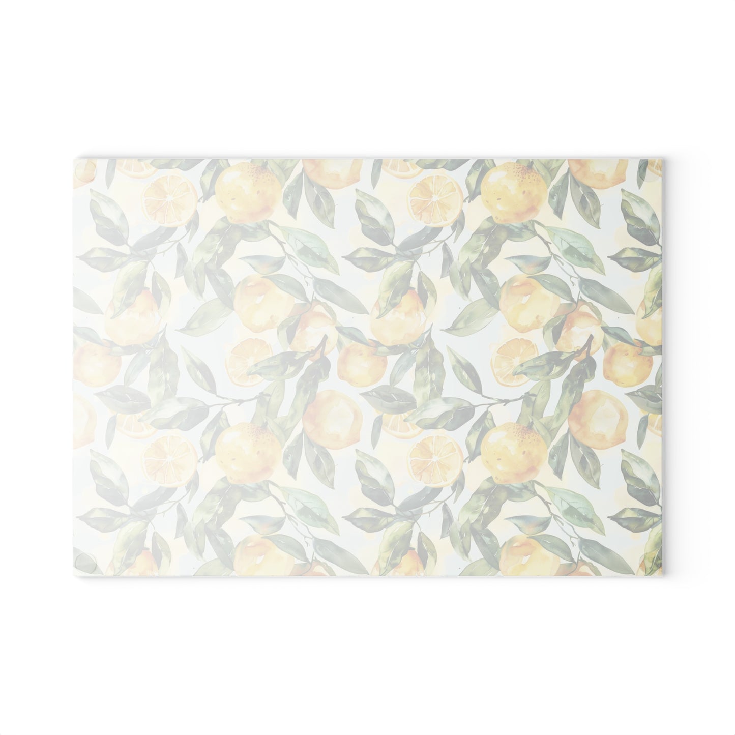 Lemon Floral Glass Cutting Board