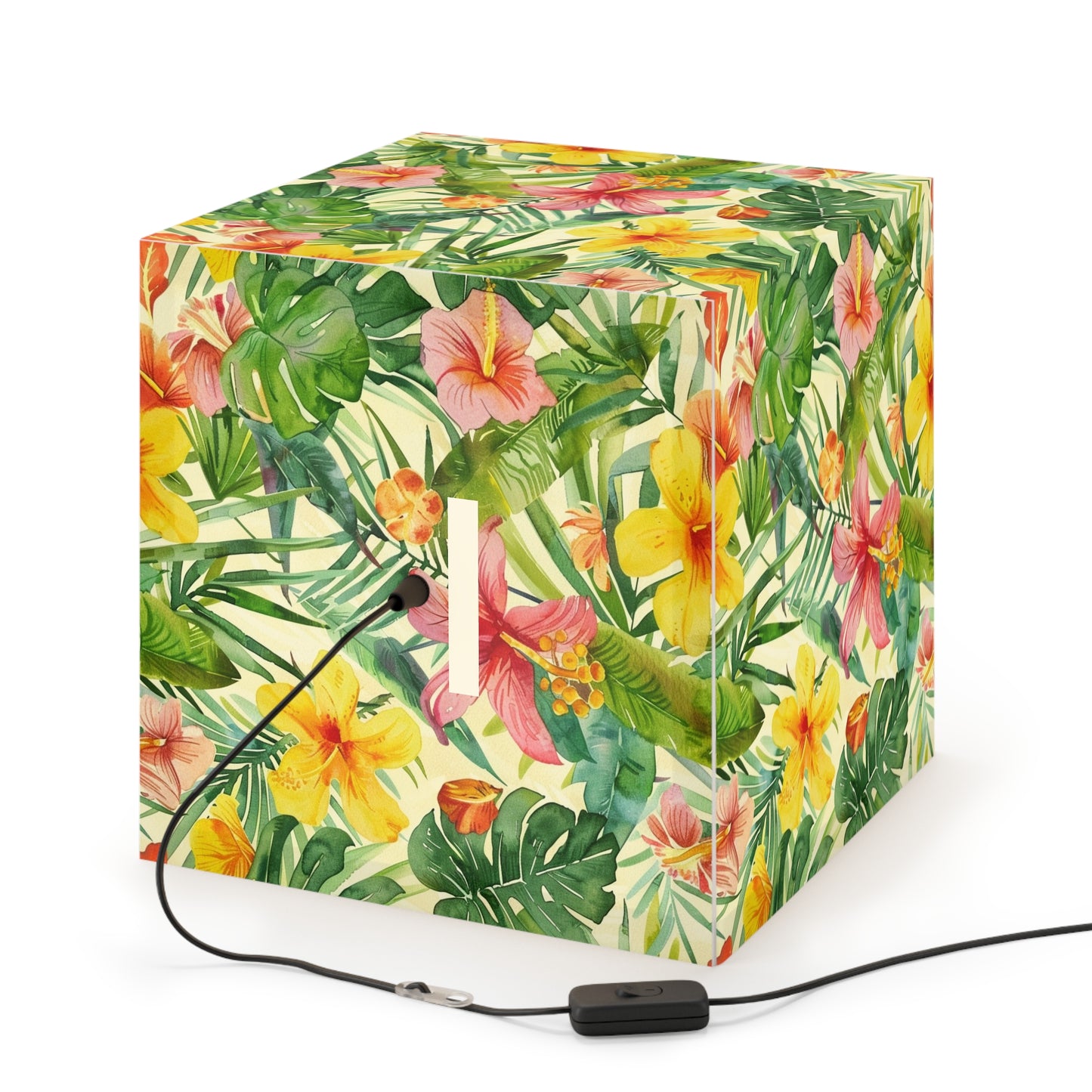 Tropical Floral Light Cube Lamp