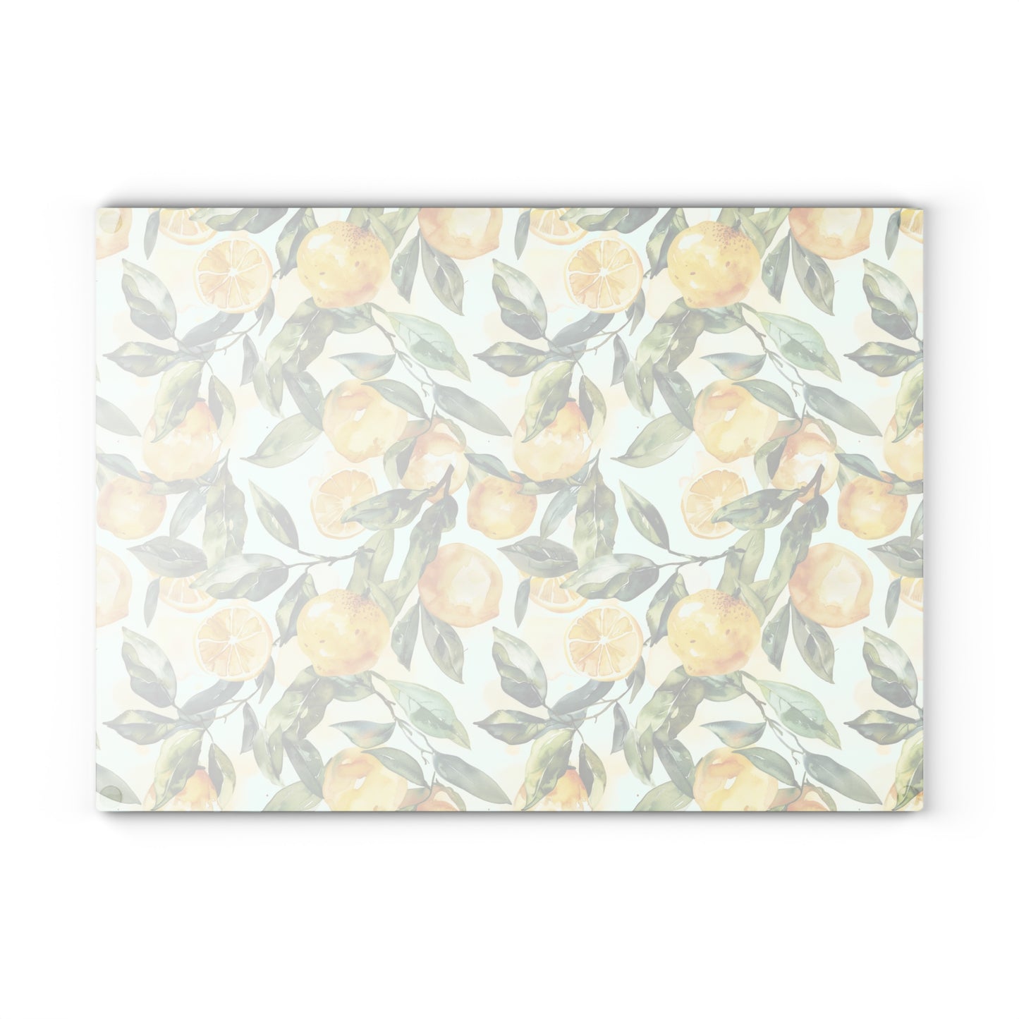 Lemon Floral Glass Cutting Board