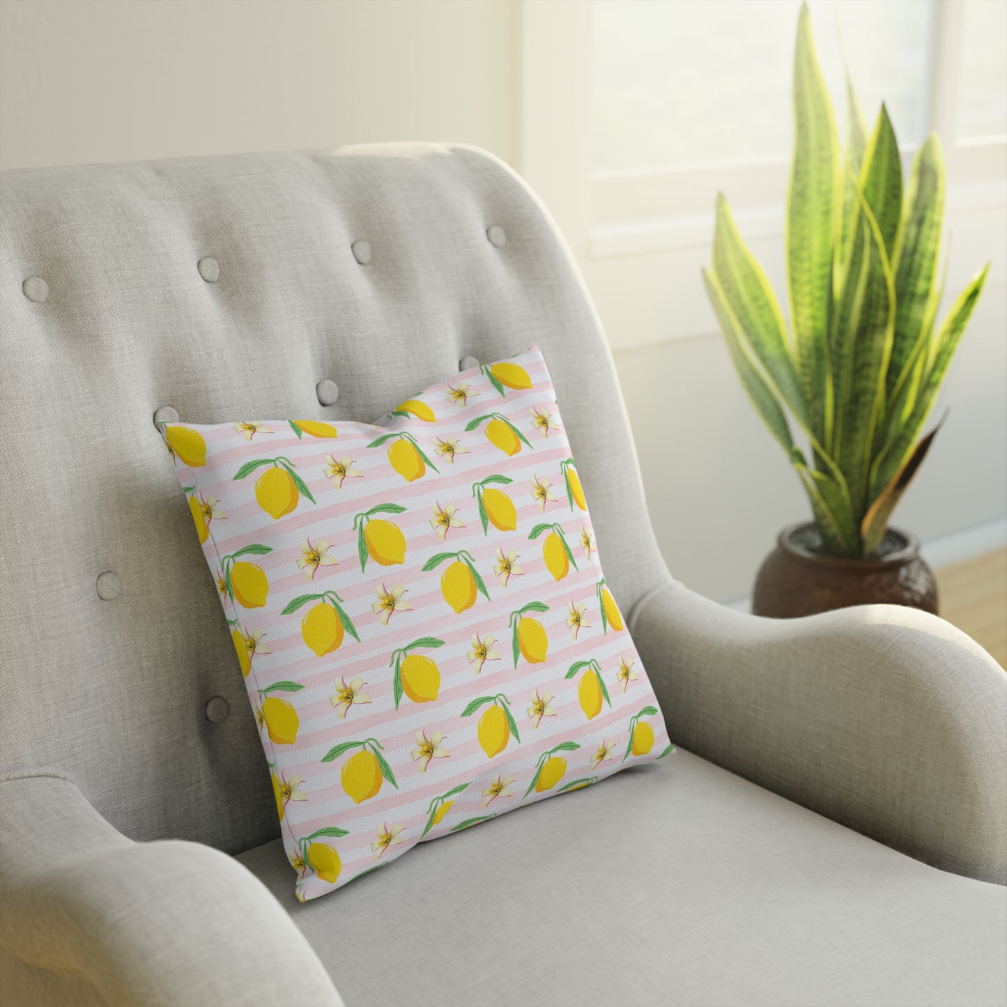 Fresh Citrus Floral Decor Cushion