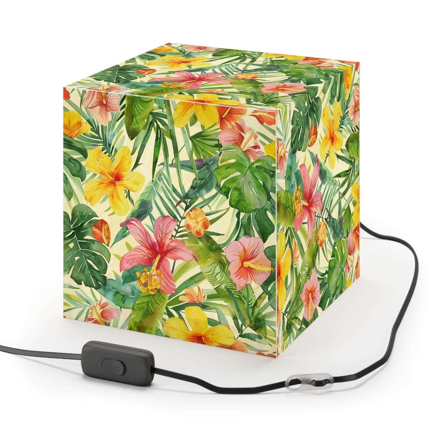 Tropical Floral Light Cube Lamp