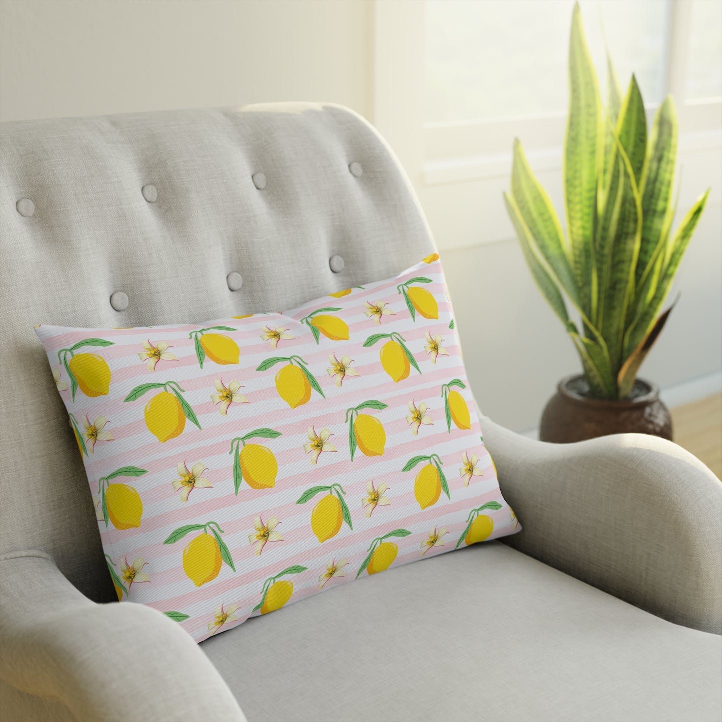 Fresh Citrus Floral Decor Cushion