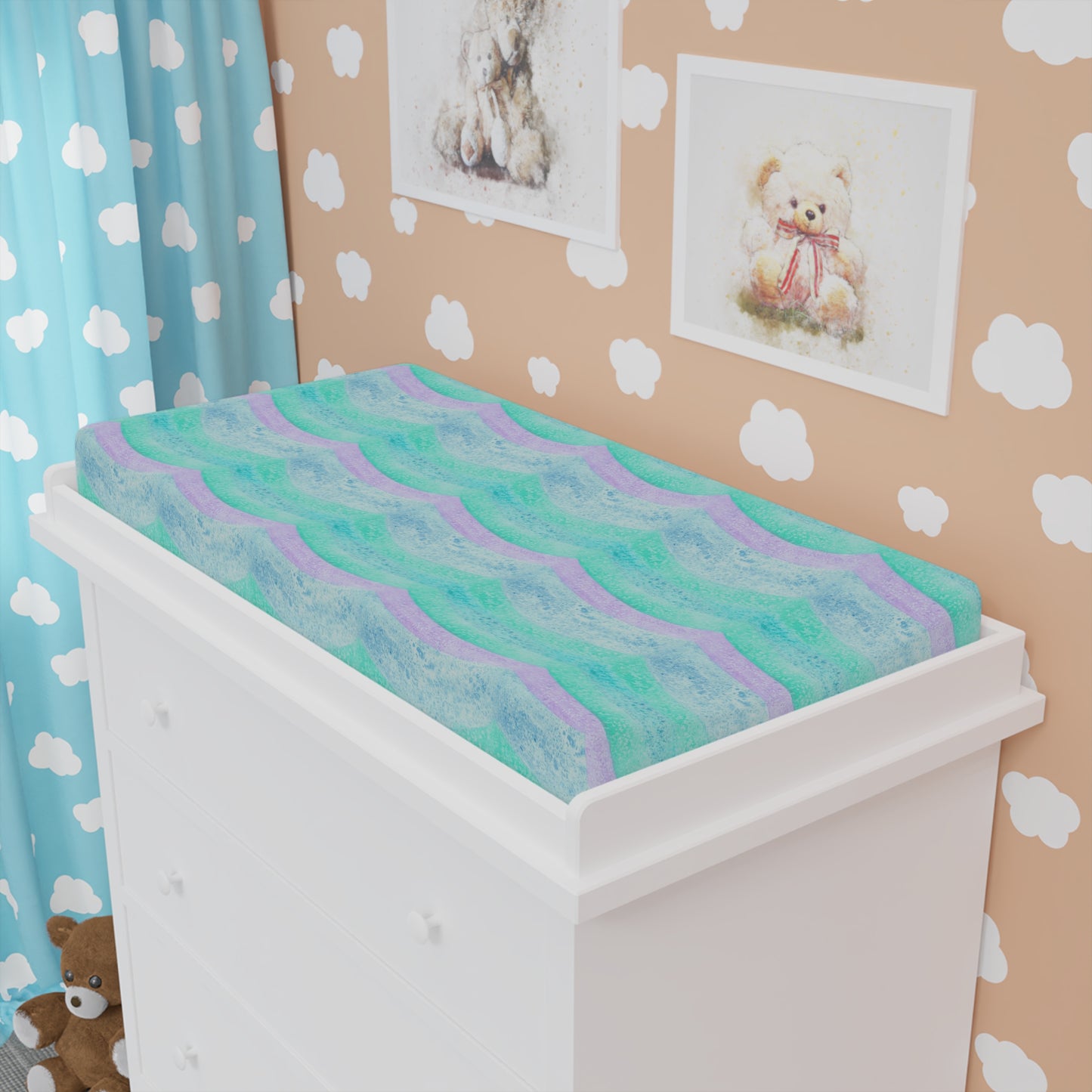 Ocean Wave Baby Changing Pad Cover