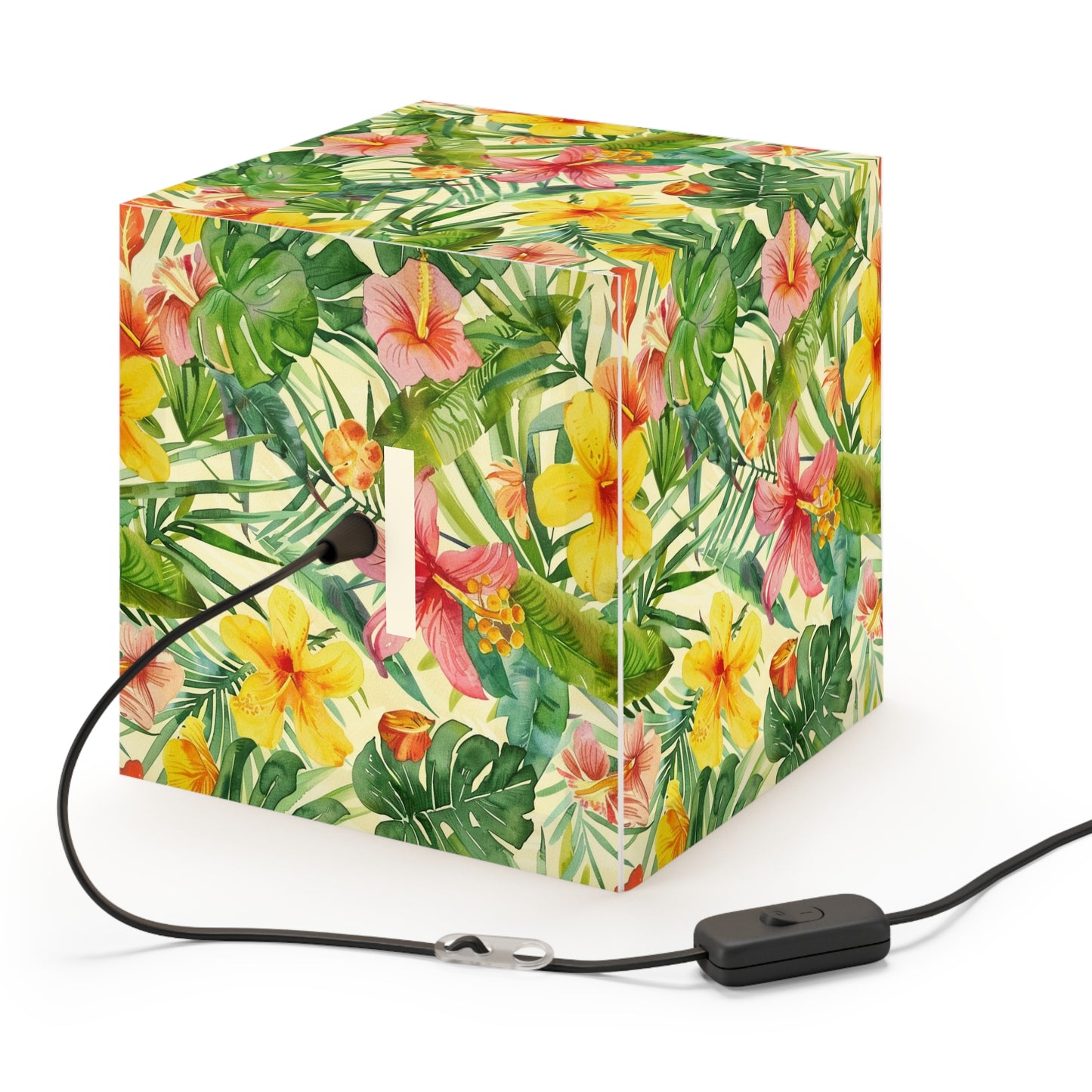 Tropical Floral Light Cube Lamp